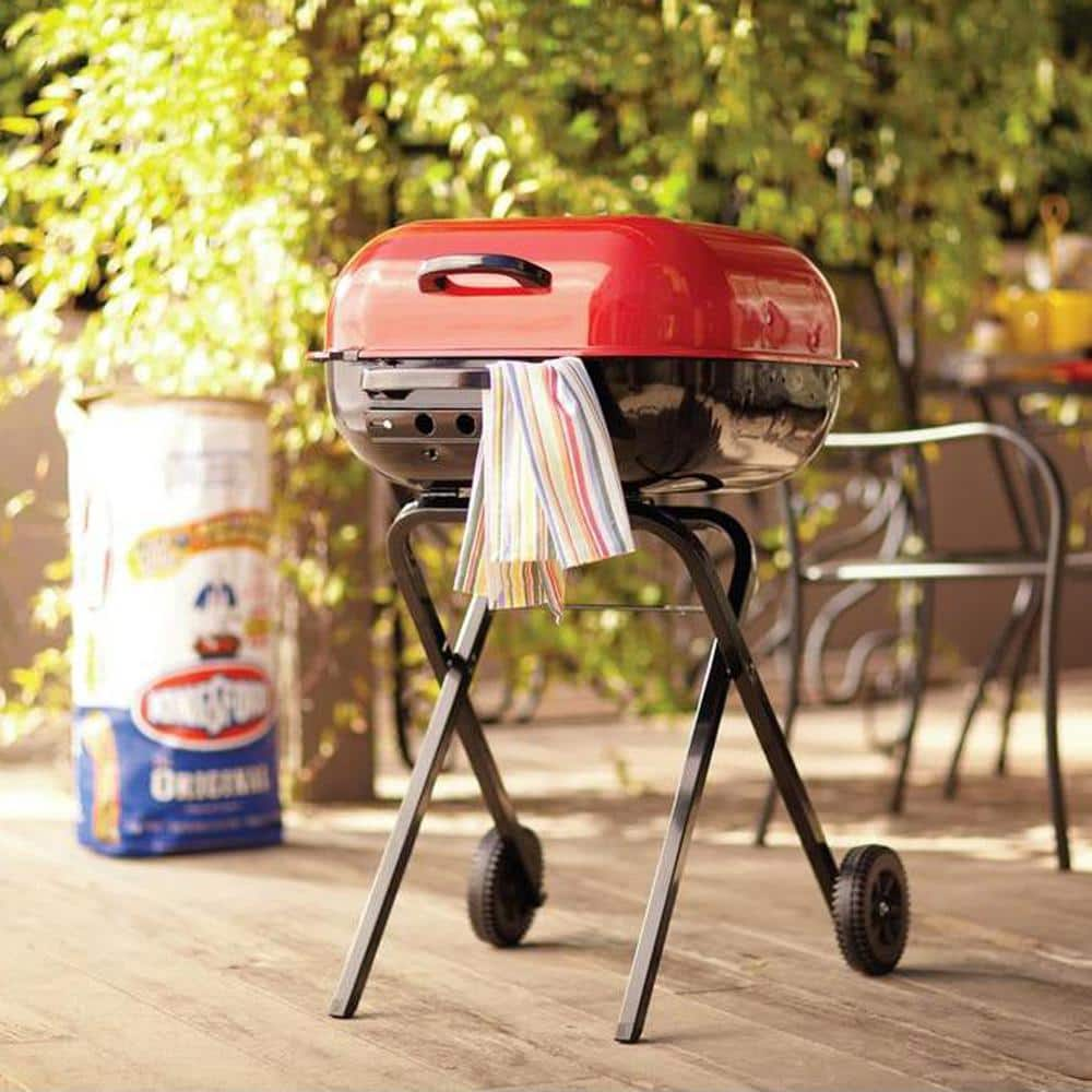 Americana Walk-A-Bout Portable Red Charcoal Grill