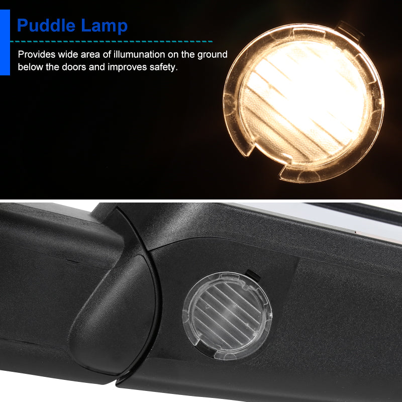 Spec-D Tuning Power+Heated w/LED Turn Signal+Puddle Lamp Left Driver Side Mirror Compatible with Ford F150 2007-2014