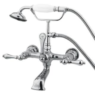 Kingston Brass Vintage 7 in. Center 3-Handle Claw Foot Tub Faucet with Handshower in Chrome HCC552T1