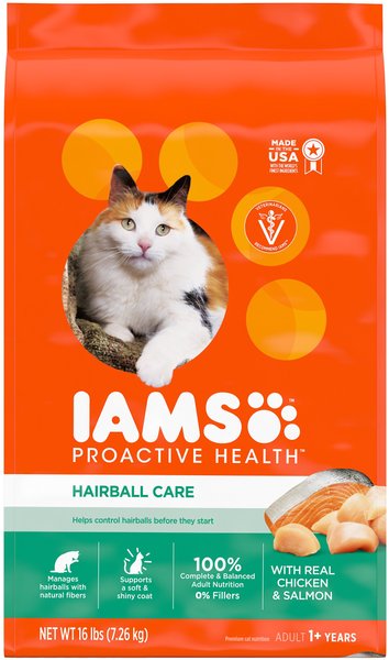 Iams ProActive Health Adult Hairball Care with Chicken and Salmon Dry Cat Food