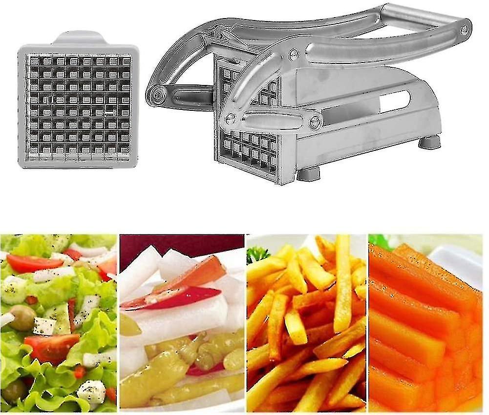 Stainless Steel French Fries Cutter， Professional Potato Cutter Easy Vegetable