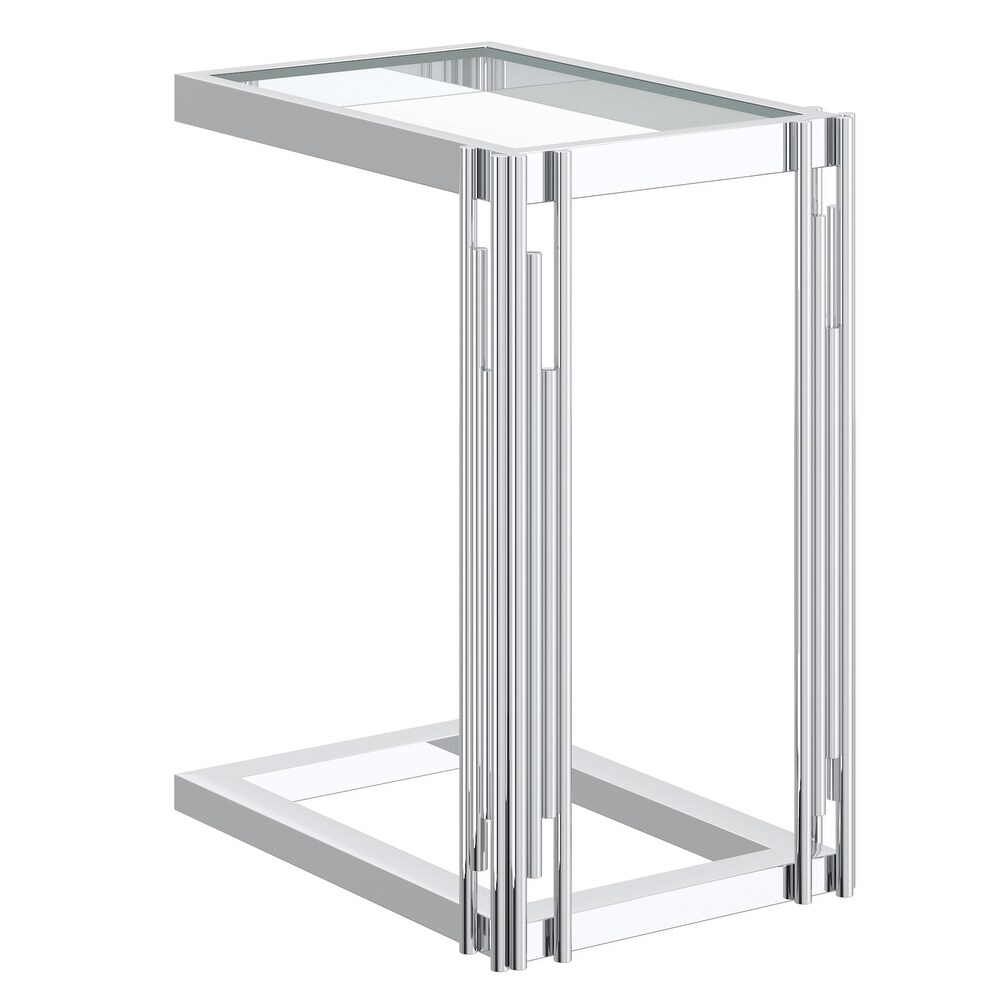 Contemporary Metal and Glass Small Accent Table