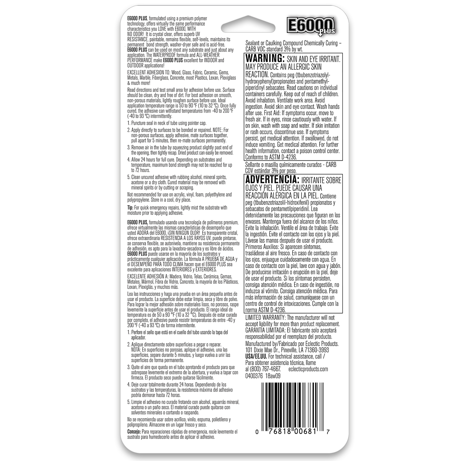 E6000 High Strength All-Weather Adhesive 0.9 oz