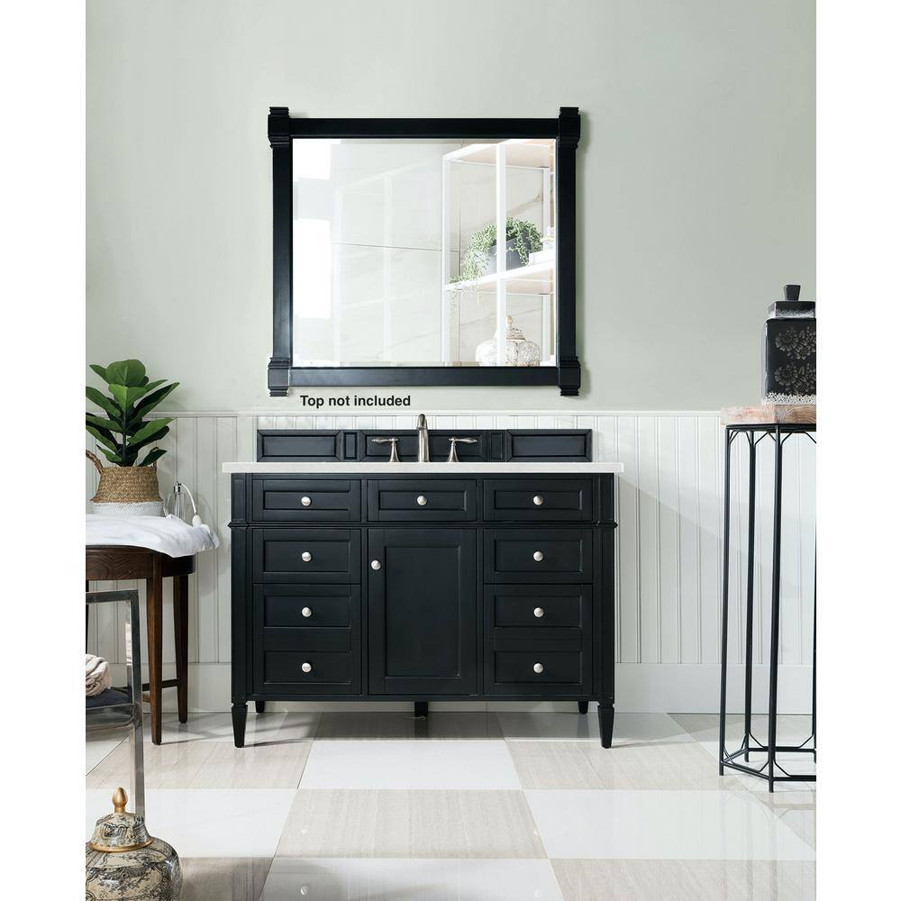 James Martin Vanities Brittany 46.8 in. W x 23 in. D x 32.8 in. H Single Bath Vanity Cabinet Without Top in Black Onyx 650-V48-BKO