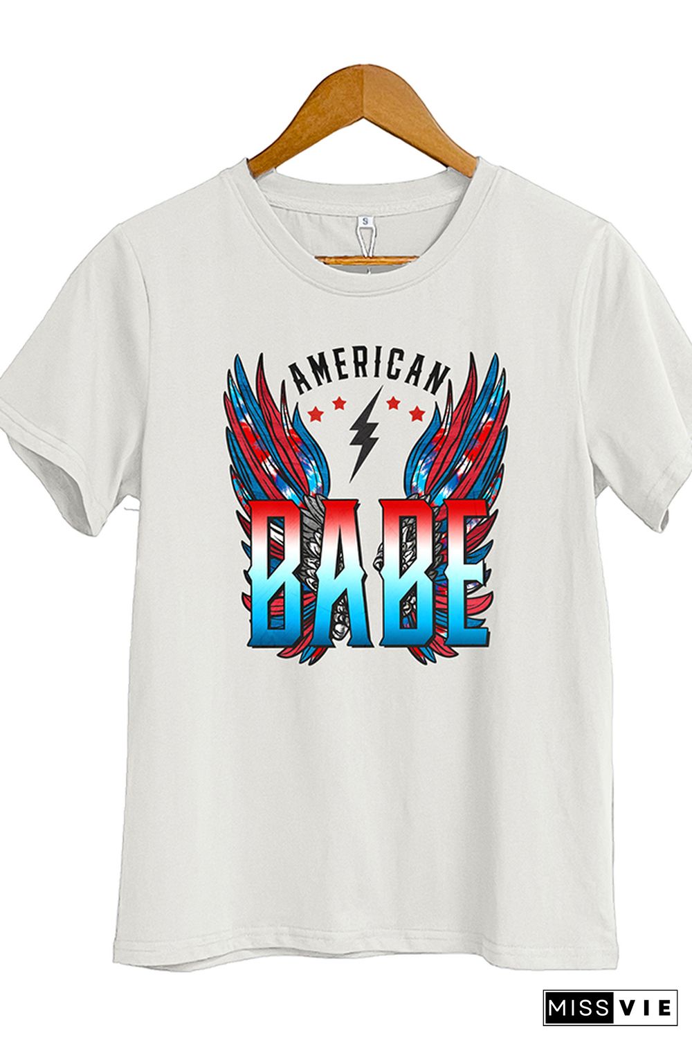 American Babe Retro Wings Short Sleeve Graphic Tee Wholesale