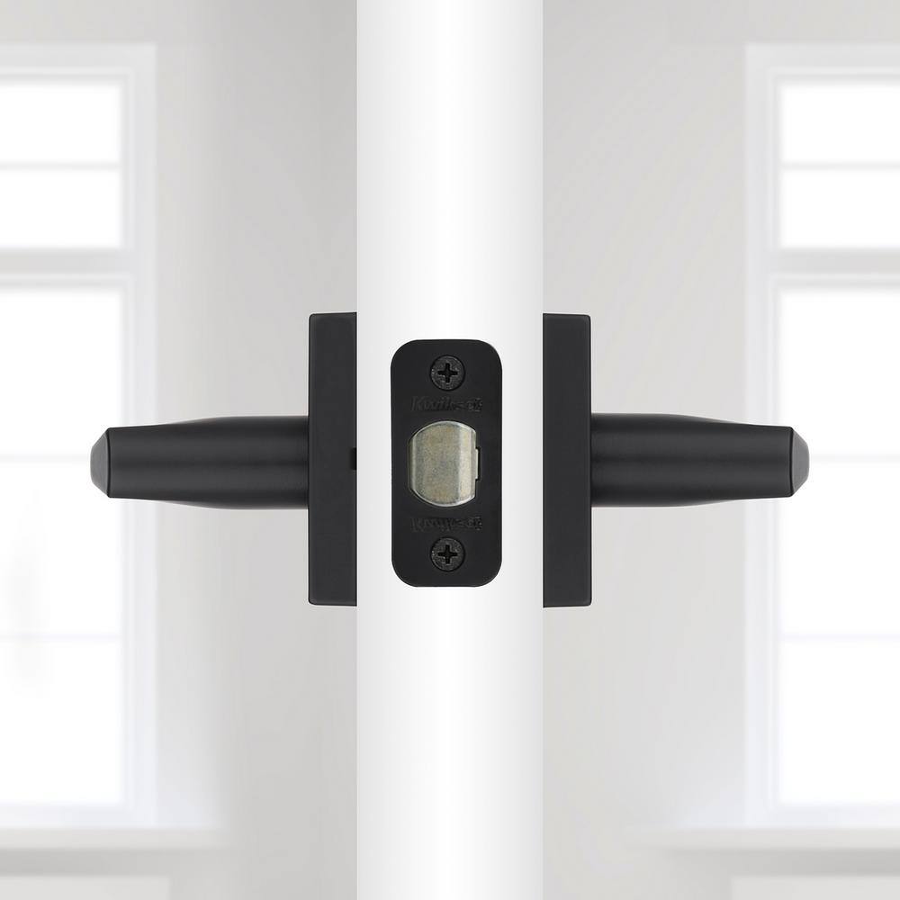 Kwikset Lisbon Square Matte Black HallCloset Door Lever 720LSLSQT5146ALRCS