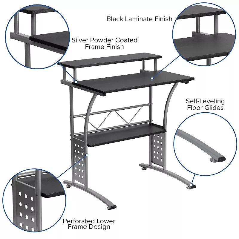 Flash Furniture Office Chair， Desk， and Filing Cabinet 3-piece Set