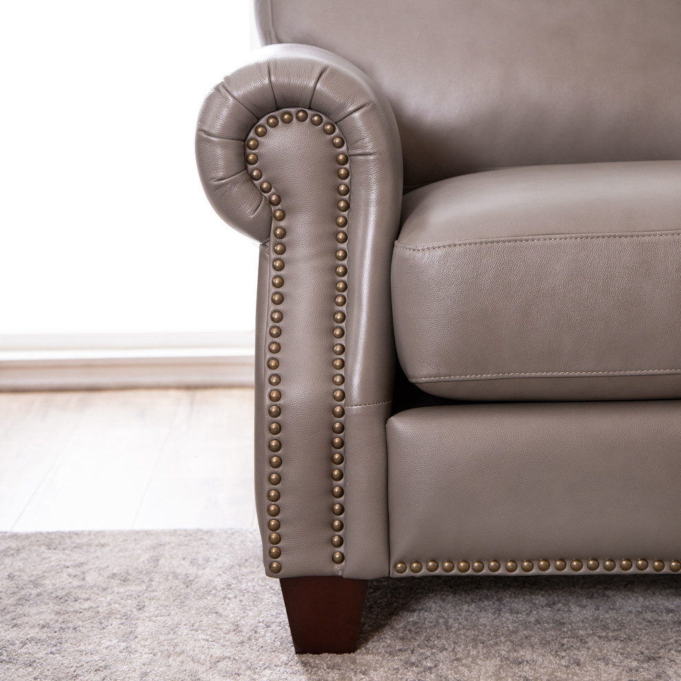 Landon Gray Leather Sofa  Gray   Transitional   Sofas   by Abbyson Living  Houzz