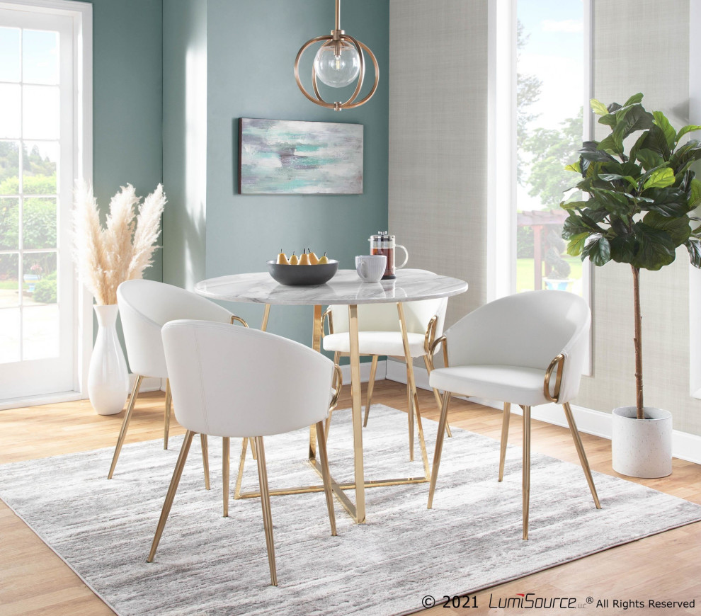 Claire Chair  Gold Metal   Midcentury   Dining Chairs   by LumiSource  Houzz