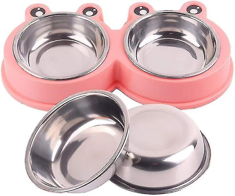 Cat Bowl， Double Bowl For Dog And Pets， Stainless Steel Pet Bowl Set， Double Bowl For Cat