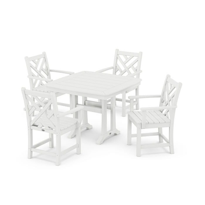 Polywood Chippendale 5-Piece Dining Set with Trestle Legs PWS963-1