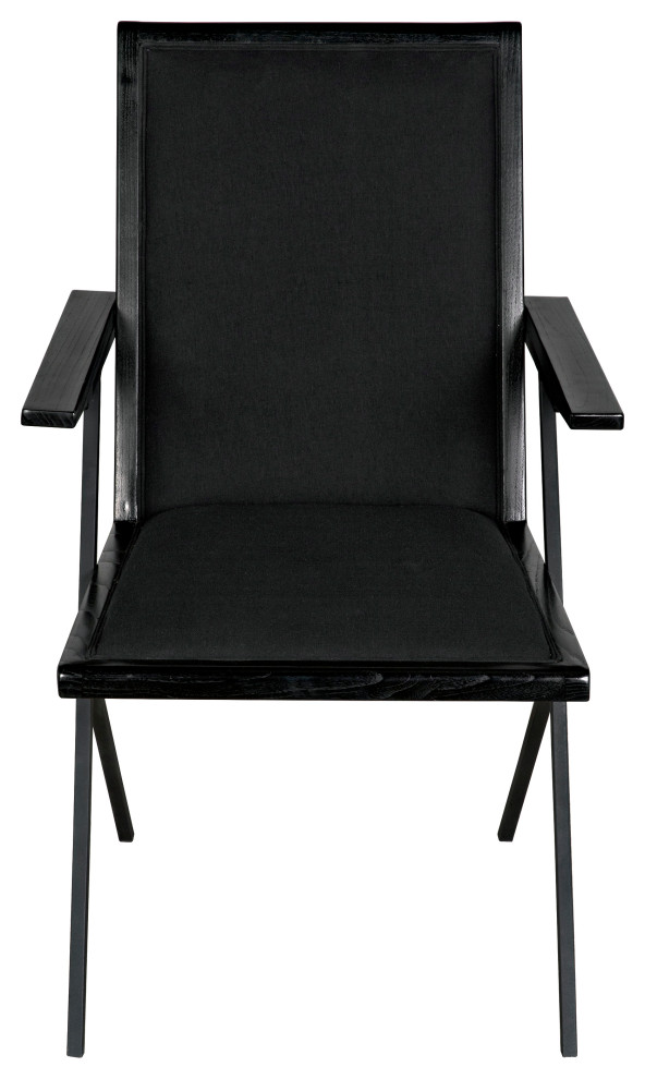 Henderson Dining Chair  Black Charcoal  Black Cotton Fabric  34 quotH   Midcentury   Dining Chairs   by Noir  Houzz