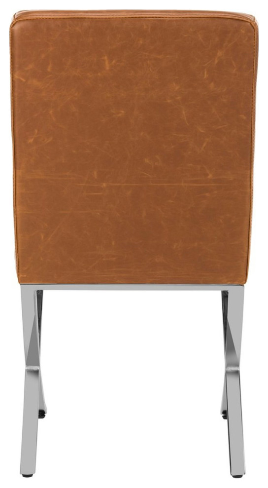 Slader Tufted Side Chair Light Brown/Chrome   Contemporary   Dining Chairs   by V.S.D Furniture  Houzz