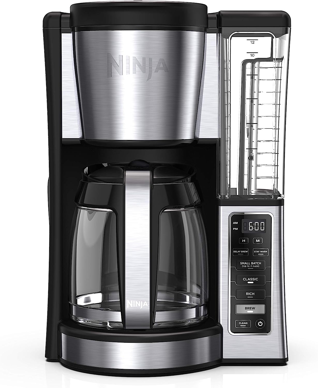 Ninja CE251 Programmable Brewer, with 12-cup Glass Carafe, Black and Stainless Steel Finish