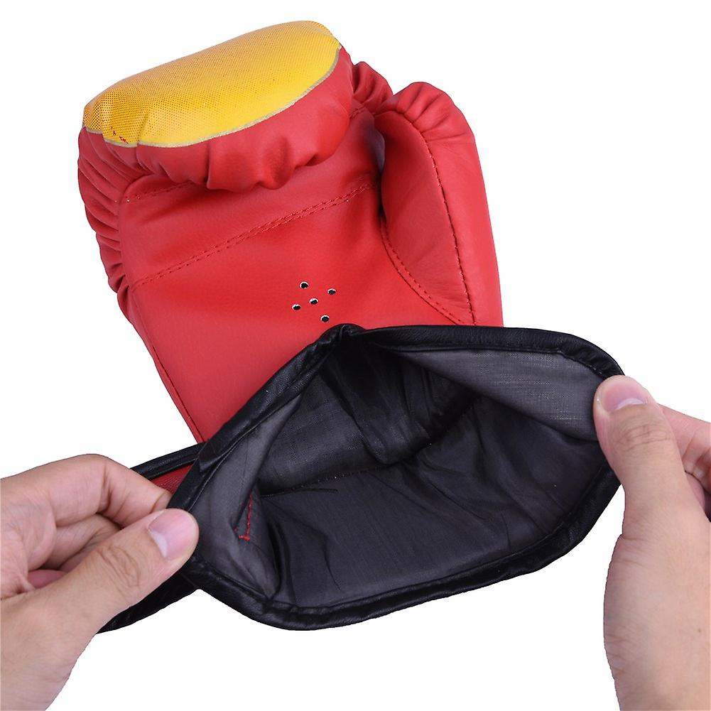 Child Boxing Fighting Muay Thai Sparring Punching Kickboxing Grappling Sandbag Gloves Red