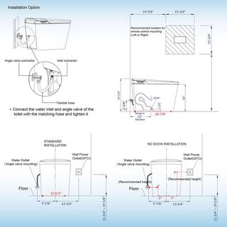 WOODBRIDGE Intelligent Comfort Height 1-Piece 1.0 GPF 1.6 GPF Dual Flush Elongated Toilet in White Seat Included HT0061