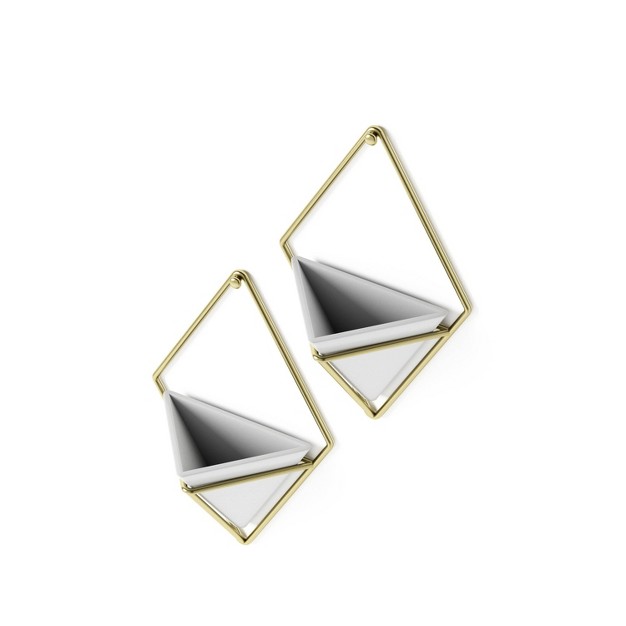 Set Of 2 Trigg Wall Display Planters White brass Umbra