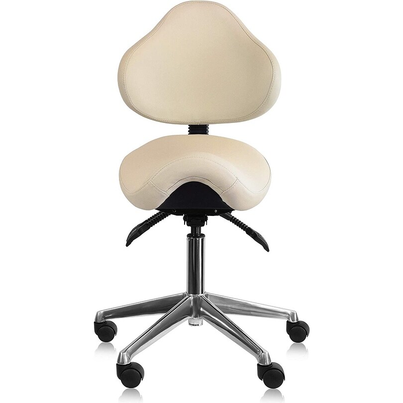 Ergonomic Adjustable Tilt Saddle Stool Chair With Back Support Home Office Exam Waiting Rooms Desk Dentistry Doctor