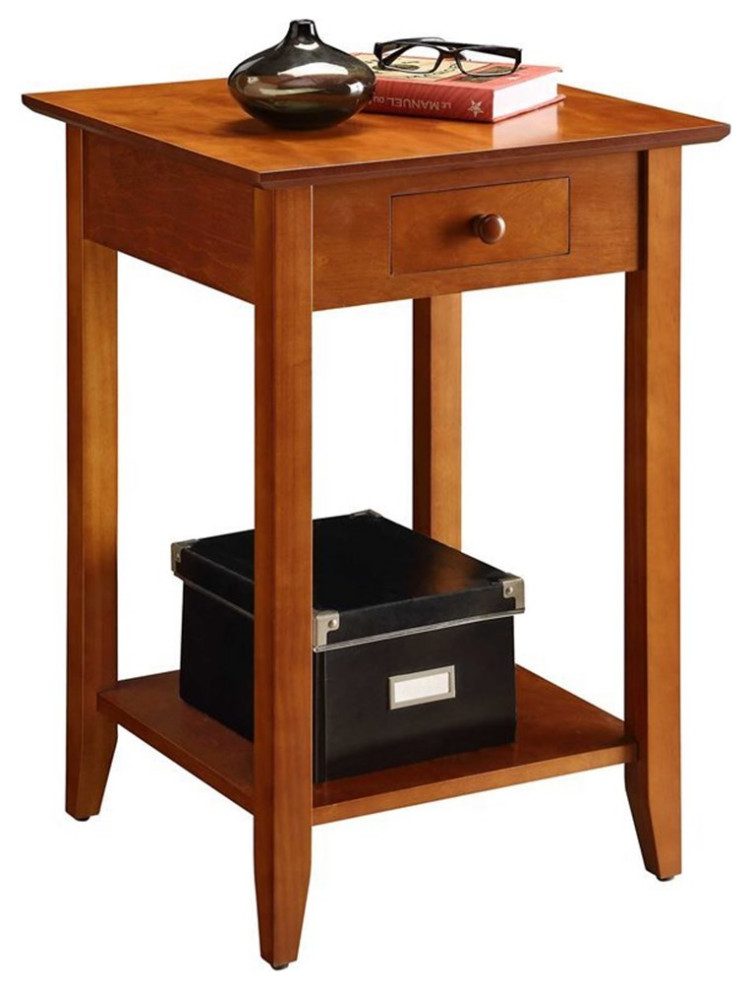 Convenience Concepts American Heritage Square End Table in Black Wood Finish   Transitional   Side Tables And End Tables   by Homesquare  Houzz