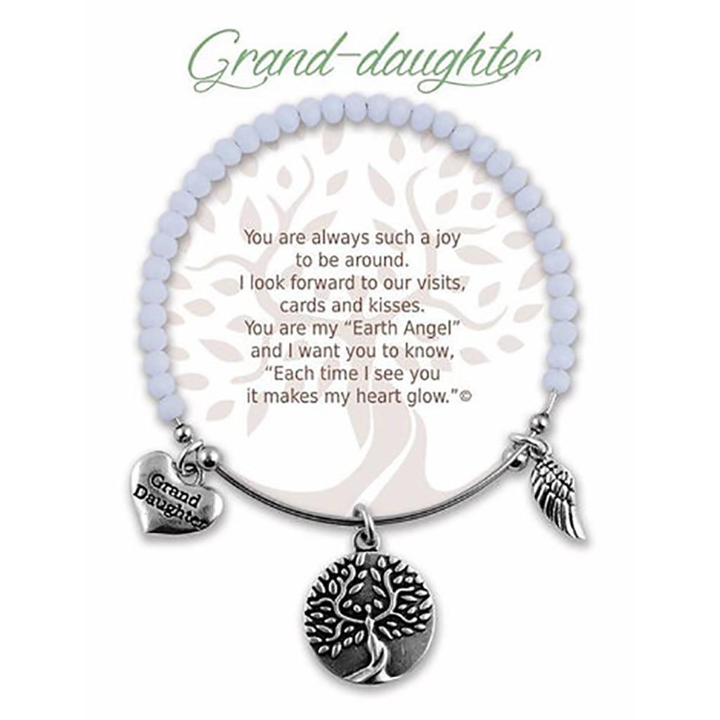 Earth Angel  Grand-Daughter Radiant White Stone Bracelet