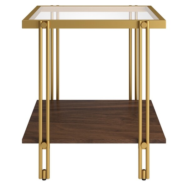 Inez Modern Metal and Glass Side Table