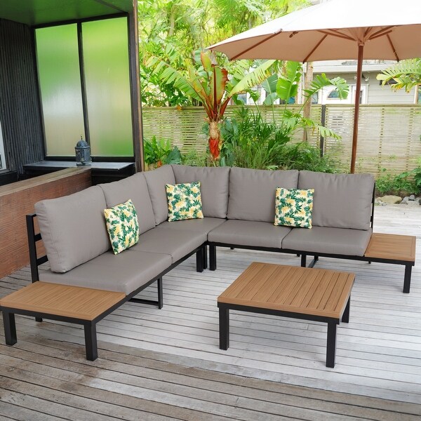 Outdoor Patio Furniture LShaped 4Piece Sectional Sofa Set