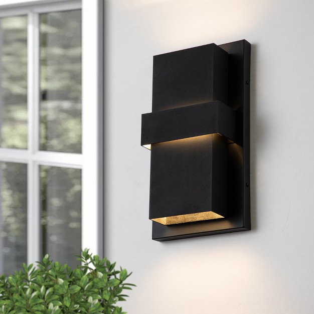 C Cattleya 3 light Matte Black Aluminum Led Outdoor Wall Lantern Sconce