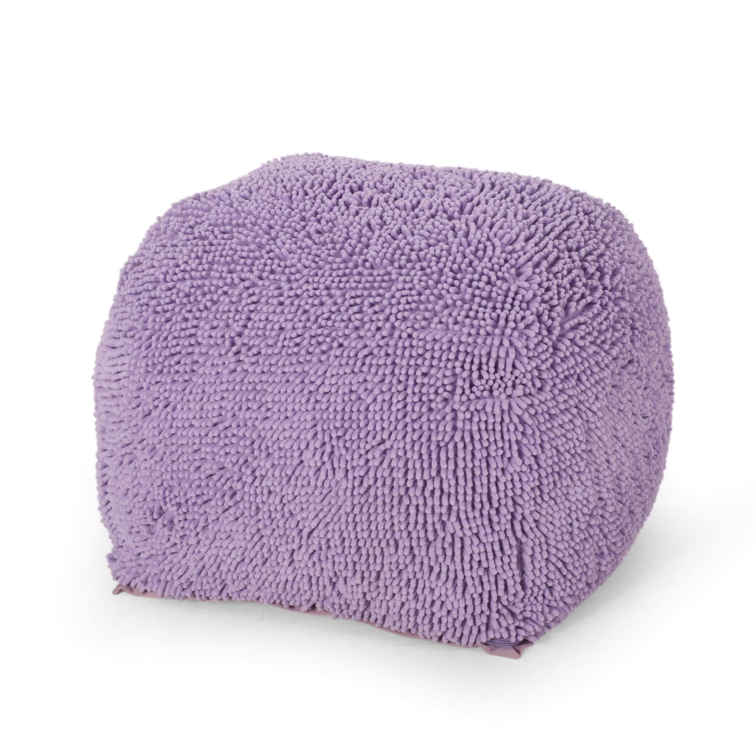 Statham Modern Microfiber Chenille Square Pouf