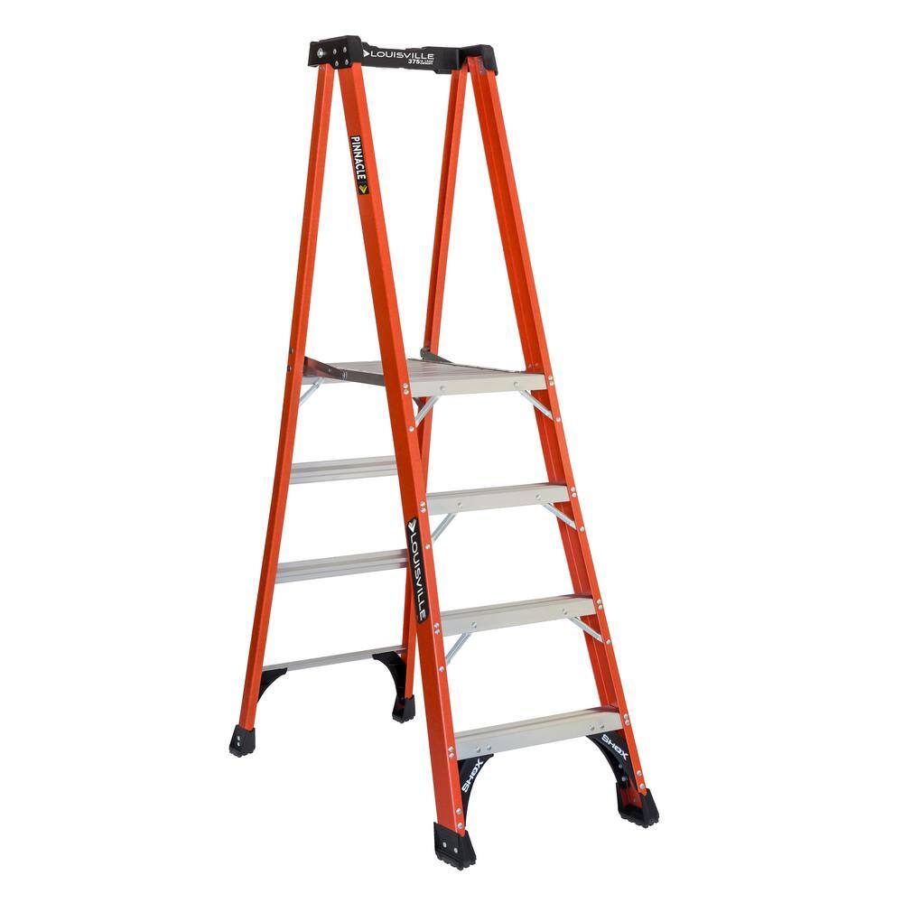 Louisville Ladder 4 ft. Fiberglass Pinnacle PRO Platform Ladder with 375 lbs. Load Capacity Type IAA Duty Rating FXP1804HD