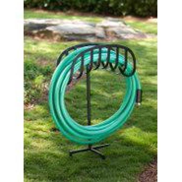 LIBERTY GARDEN Steel Manger Decorative Hose Holder Stand Black 647-KD