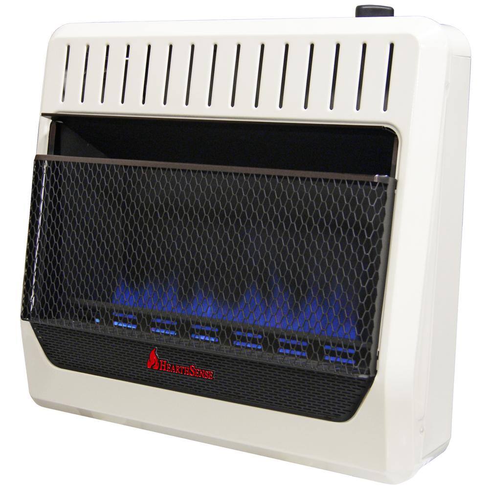 HearthSense 30000 BTU Vent Free Dual Fuel (NG or LP) Blue Flame Heater with Base Feet - T-Stat Control 171101