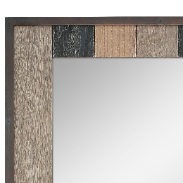 X 24 quot Rectangle Natural Wood Plank Mirror Brown Stonebriar Collection