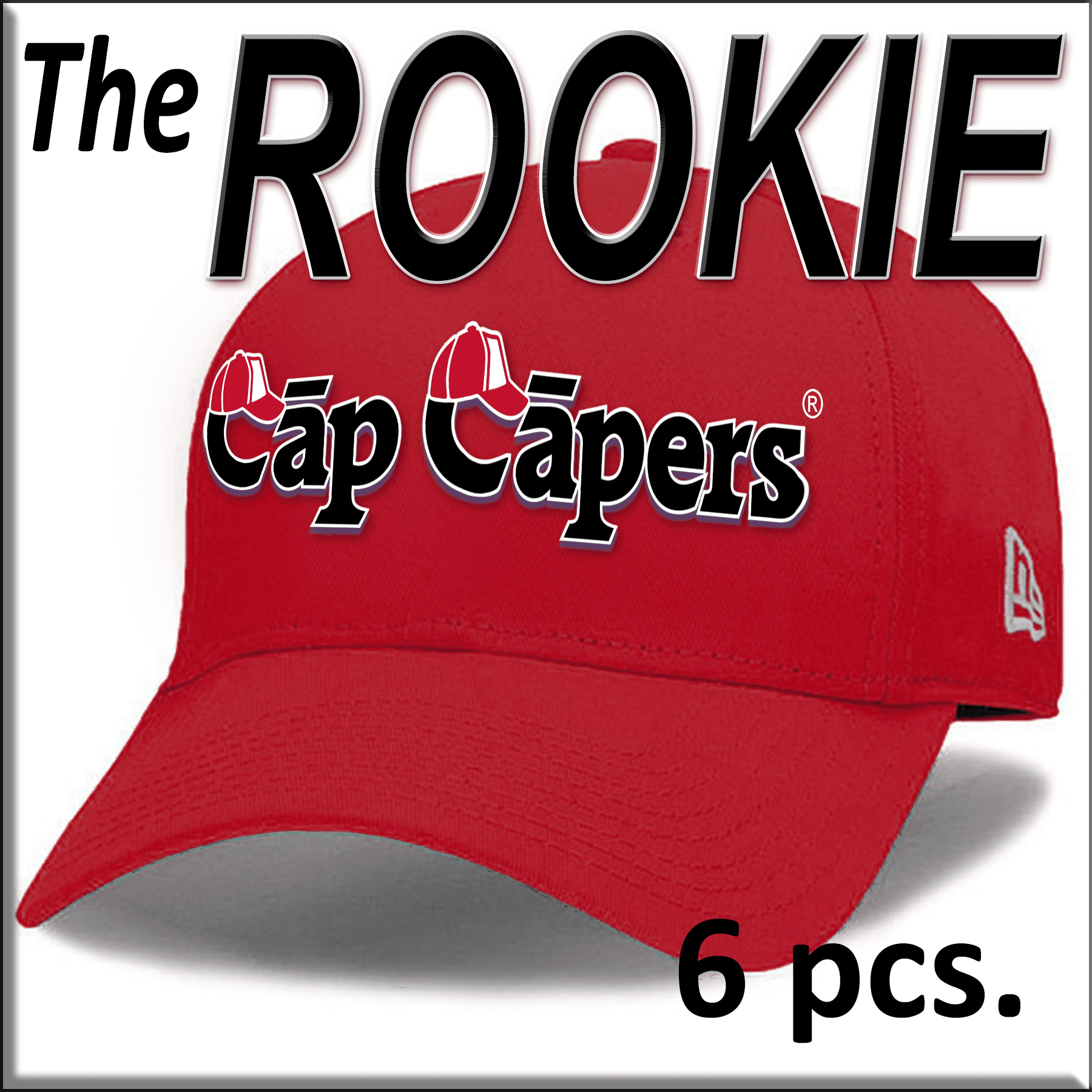 CAP CAPERS - The Ultimate Display For Baseball Caps - ROOKIE Starter Set ( 6 Pcs.) Ballcap Display; Rack for Caps; Wall Mounted Hat Rack; Baseball Cap Storage and Organization; Great for Cap Collectors