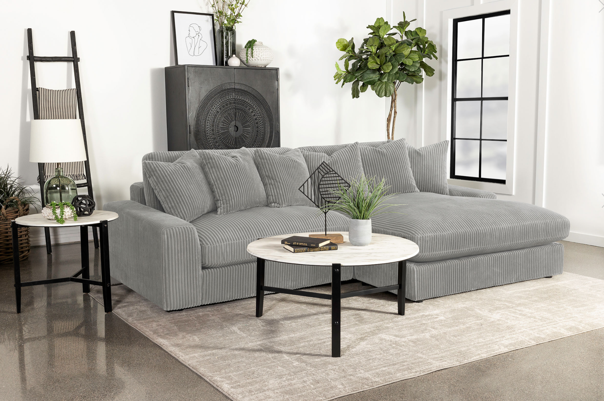 Blaine Upholstered Reversible Sectional Sofa Grey