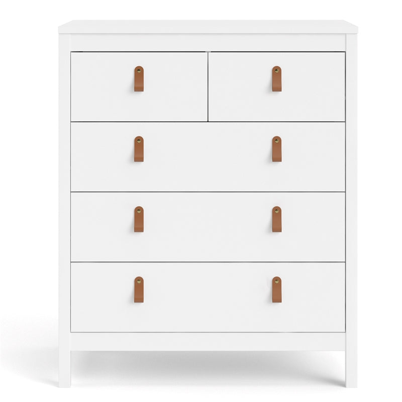 Madrid 5 Drawer Chest, White