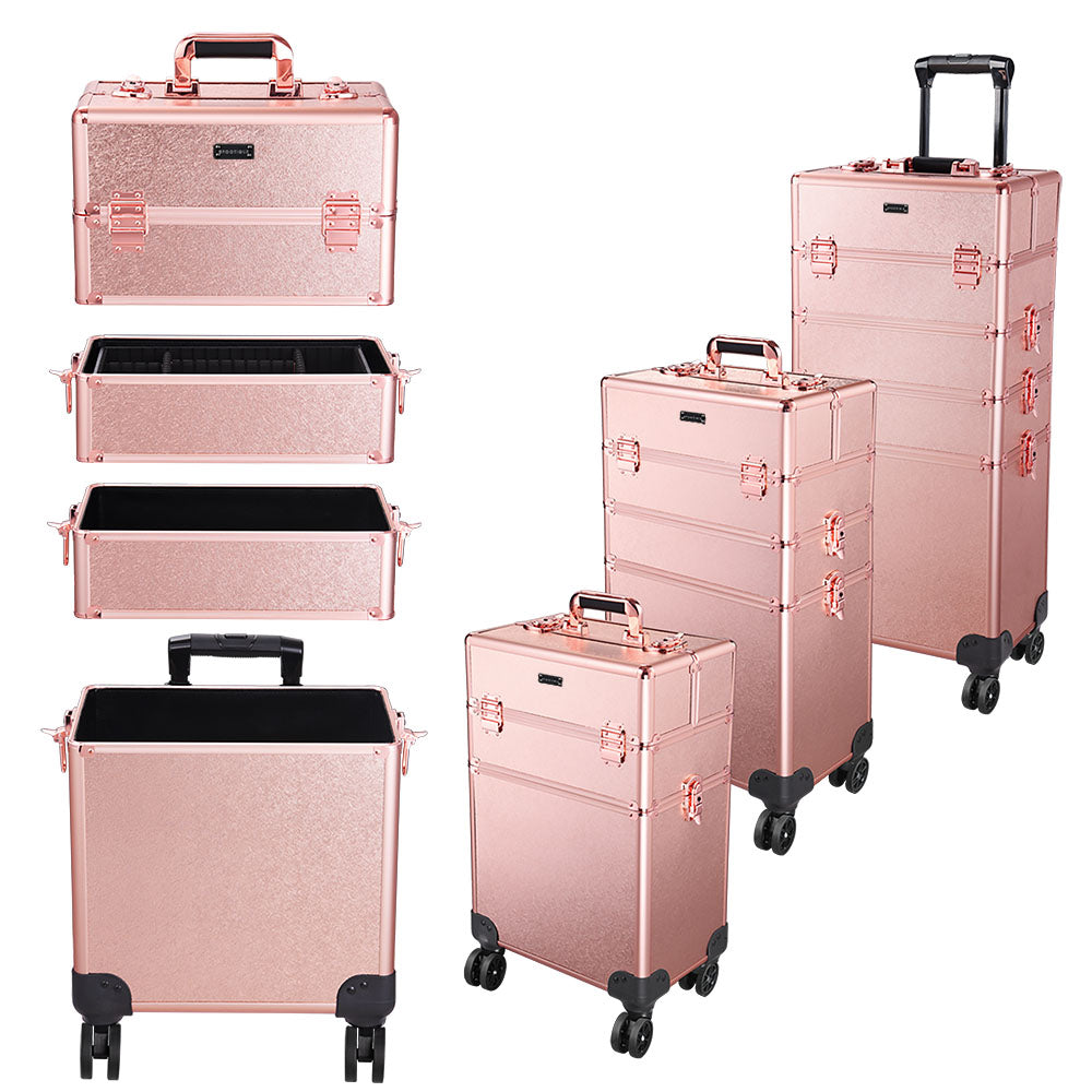 Byootique 4 in 1 Rolling Makeup Case Pink Champagne