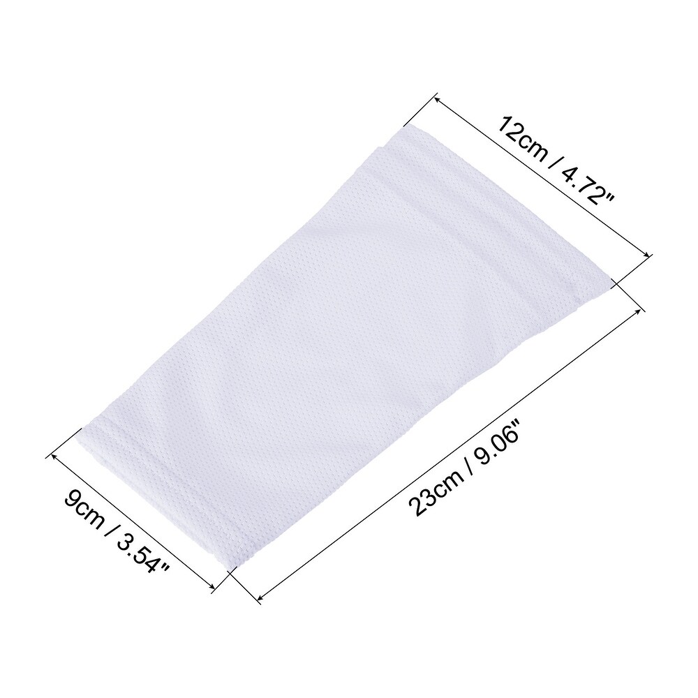 Size L Soccer Shin Guard Socks  2 Pack Breathable Sleeves for Running  White