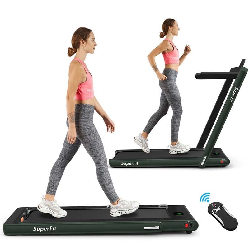 2 in 1 Folding Electric Treadmill for Home Gym, 2.25HP Under Desk Treadmill, Portable Walking Running Machine with Bluetooth Speaker