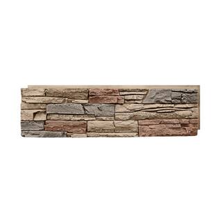 GenStone Stacked Stone Desert Sunrise 12 in. x 42 in. Composite Faux Stone Siding Panel G2SSDSHP