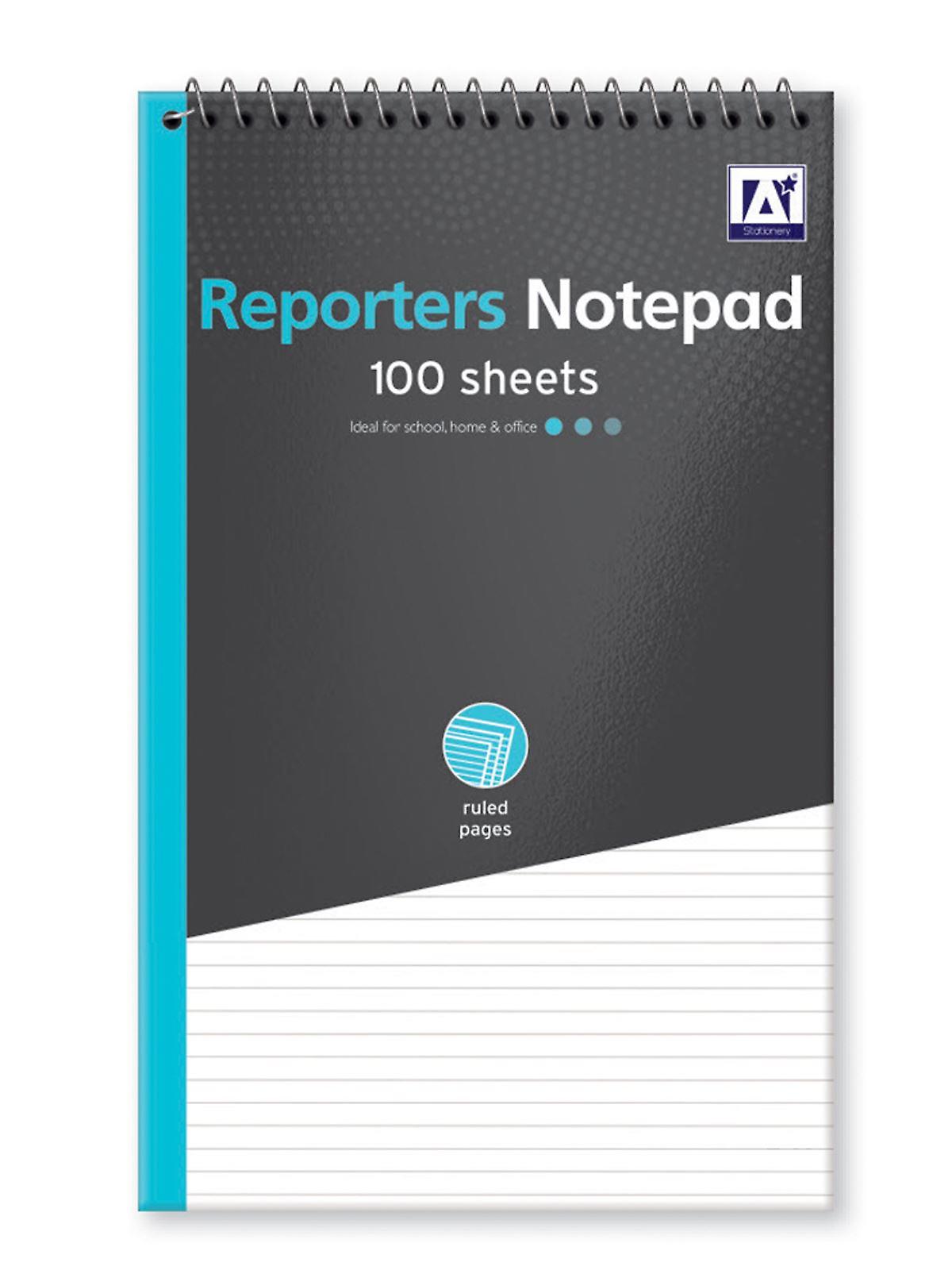 Reporters Ruled White Paper Writing Notepad Twinwire 100 Sheets