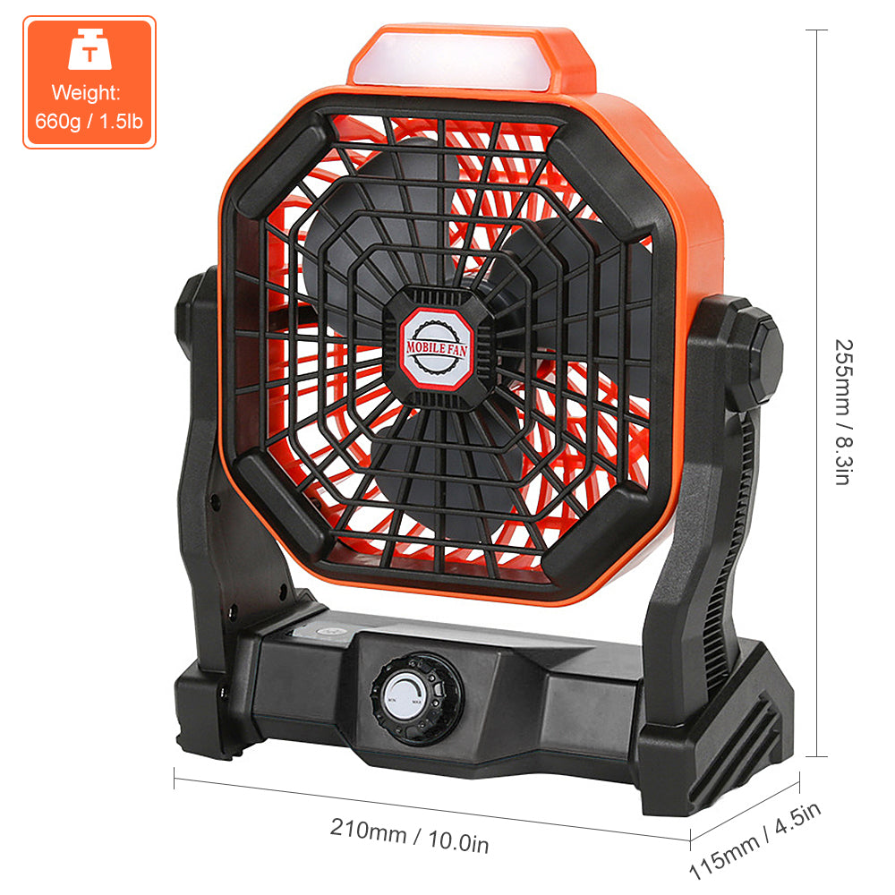 Dcenta Portable Camping Fan with LED Lantern Personal USB Small Desk Fan,USB Rechargeable Tent Fan for Home Travel Tent