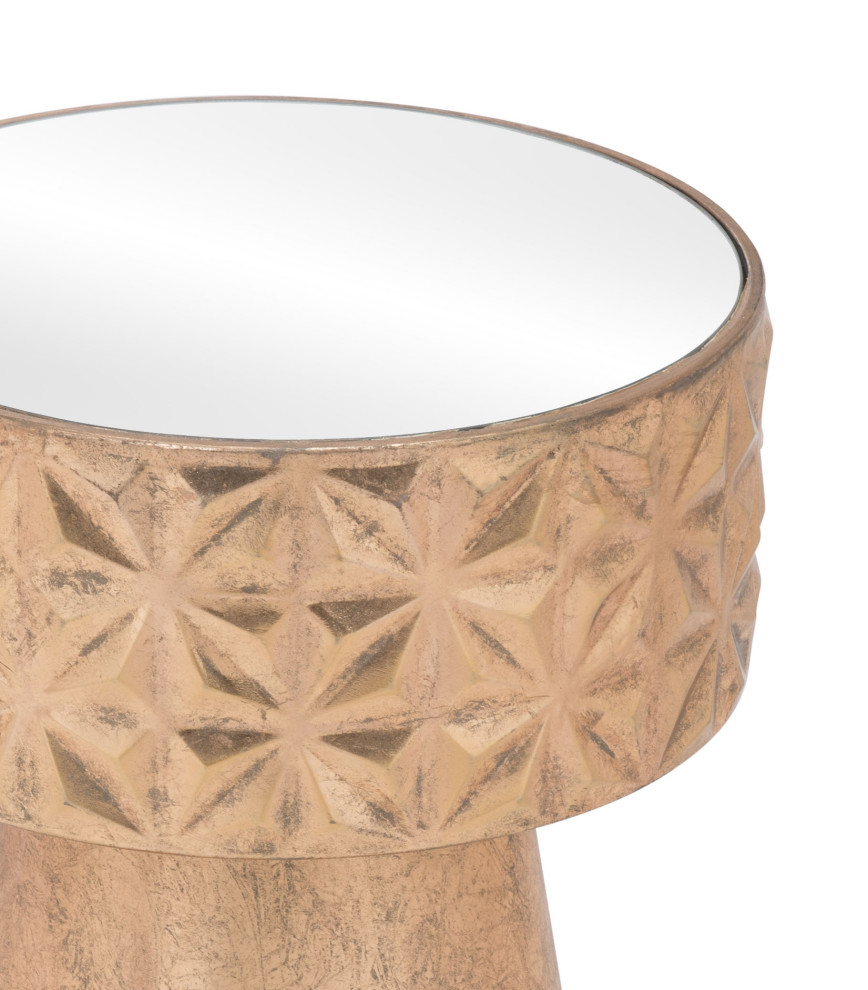 Aztec Side Table Gold   Contemporary   Side Tables And End Tables   by Zuo Modern Contemporary  Houzz