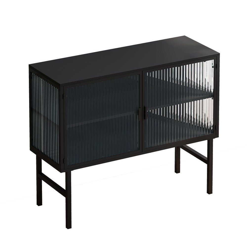 Modern Glass Storage Cabinet Sideboard Buffet