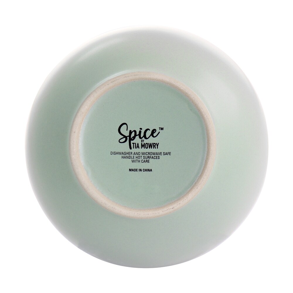 Spice By Tia Mowry Creamy Tahini 4 Piece Round Stoneware Cereal Bowl Set in Assorted Matte
