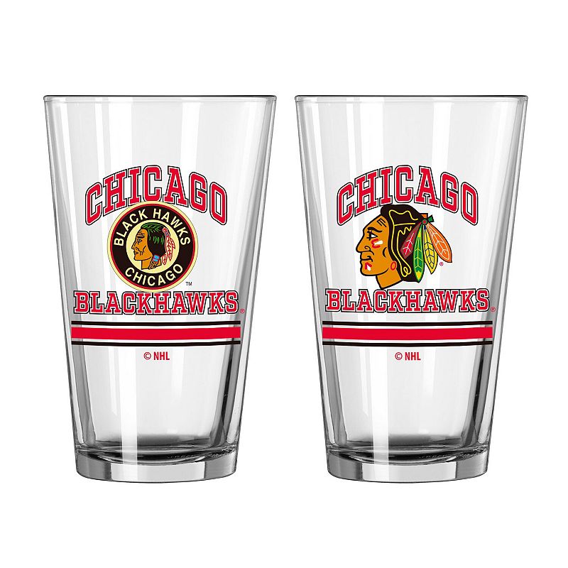 Chicago Blackhawks 16oz. Pint Glass Two Pack