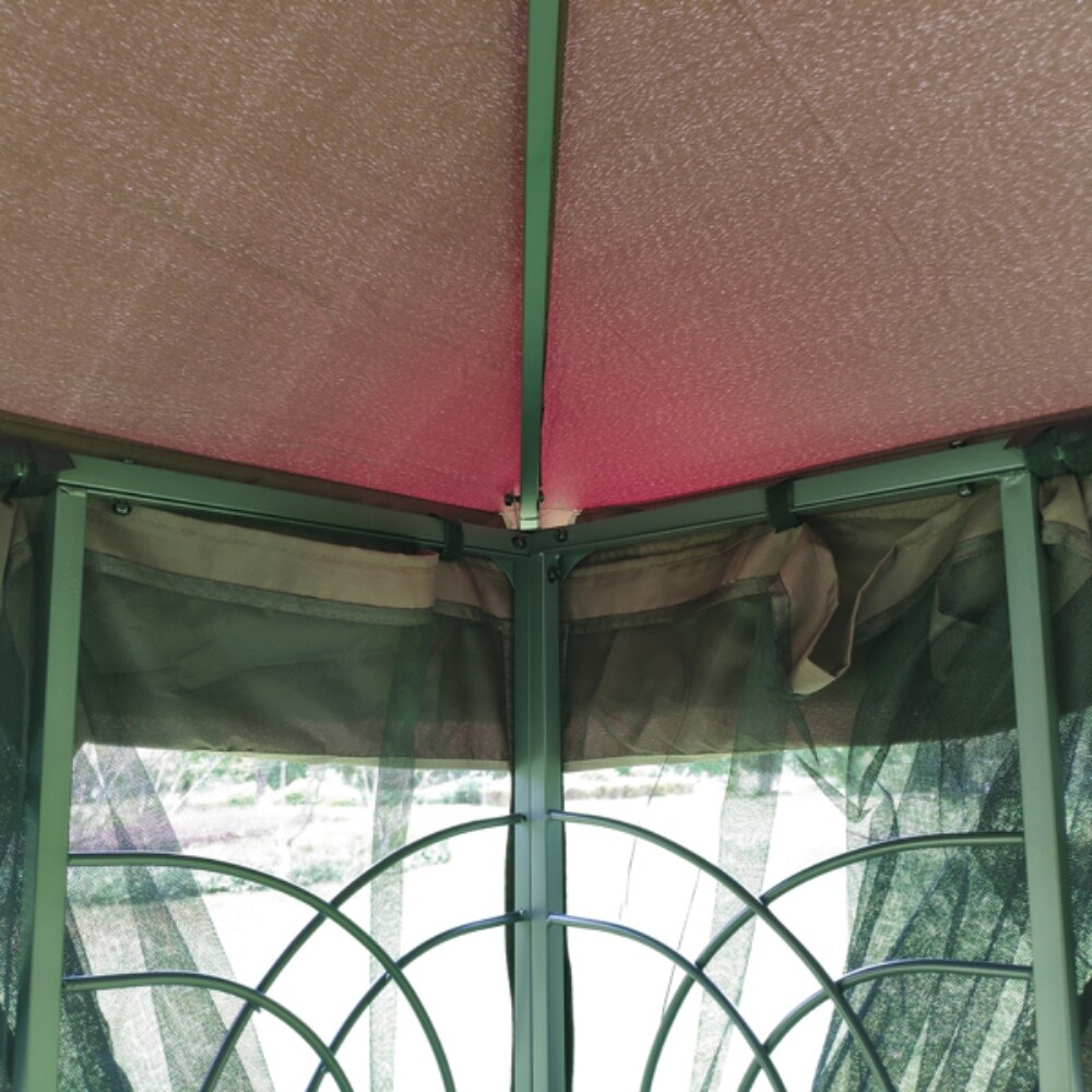 Outdoor Patio Gazebo Canopy Tent With Ventilated Double Roof And Mosquito Net  Suitable for Lawn