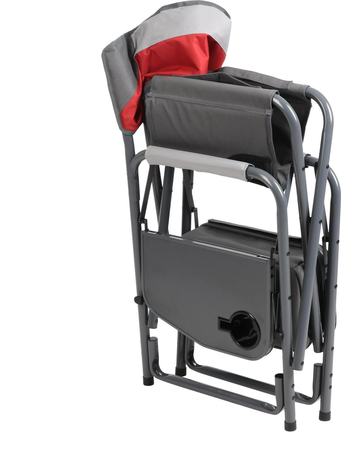 Timber Ridge Laurel Director Camping Chair， Red and Gray， Adult