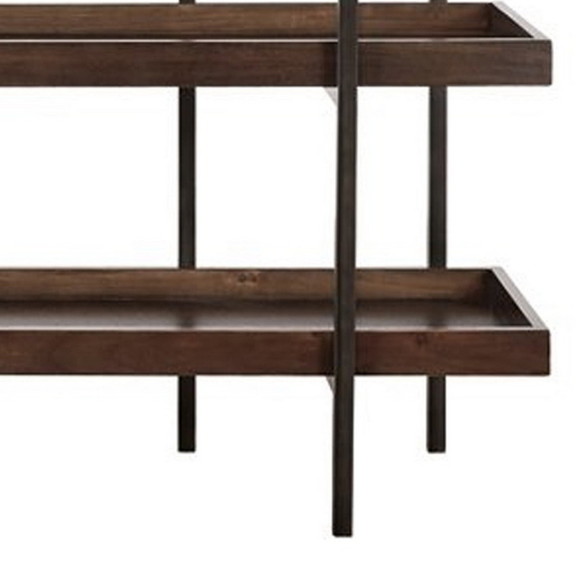Benjara BM209257 Bookcase with 5 Fixed Wooden Shel...