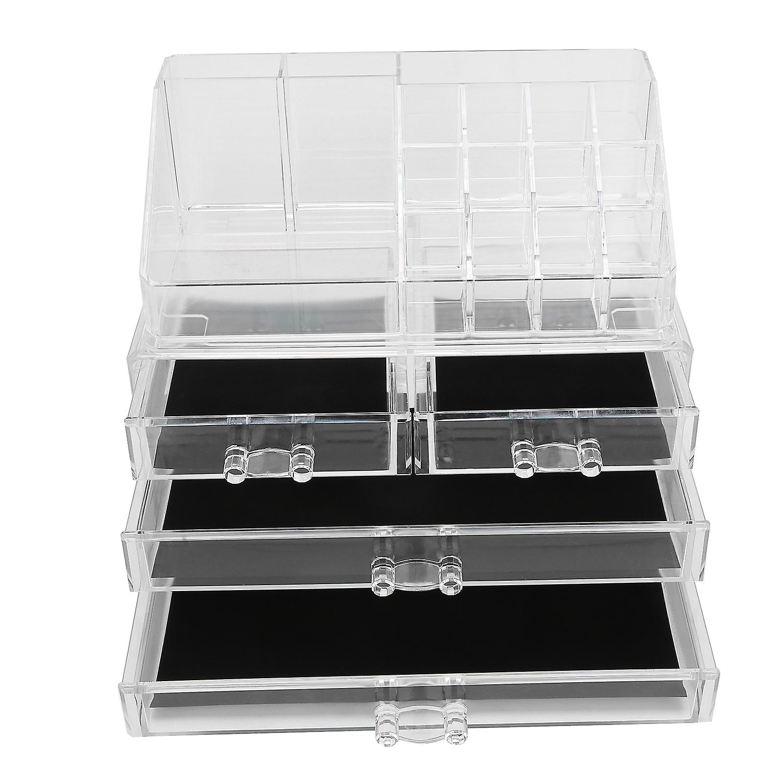 Makeup Organizer Cosmetics Storage Display Jewelry Hairpin Holder Pc Box With 3 Drawers