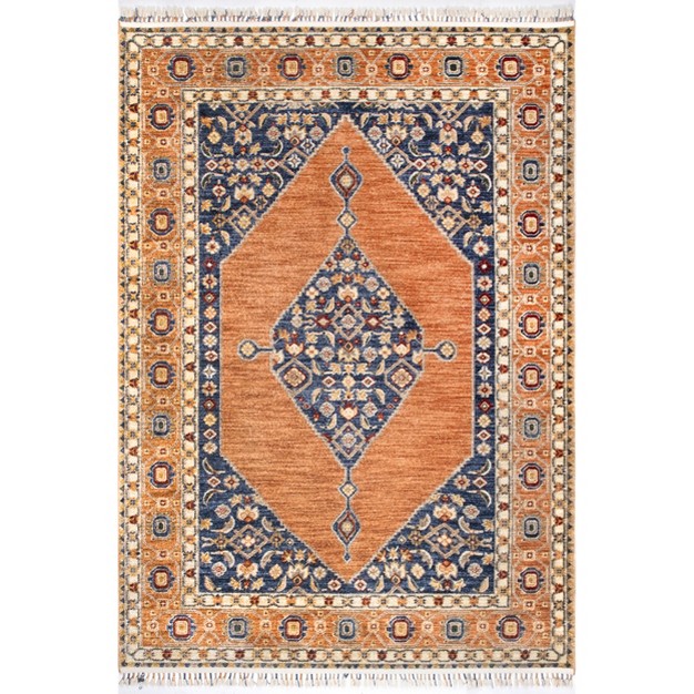 Nuloom Halley Floral Cardinal Medallion Area Rug